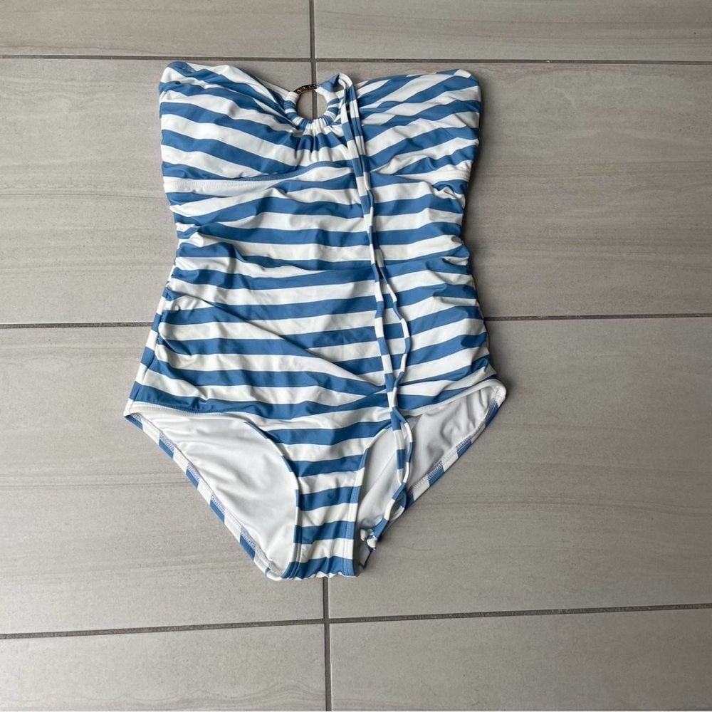 MICHAEL Michael Kors Kids Blue and White One Piece Swimsuit